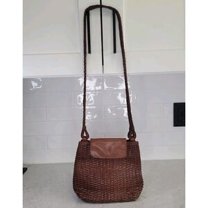 Vintage CEM Woven Braided Leather‎ Purse